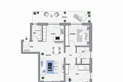 Wohnung Pforzheim Sonnenberg - 3 Zimmer, 107 m&sup2;, 1.350&euro; | Angebot:25864095