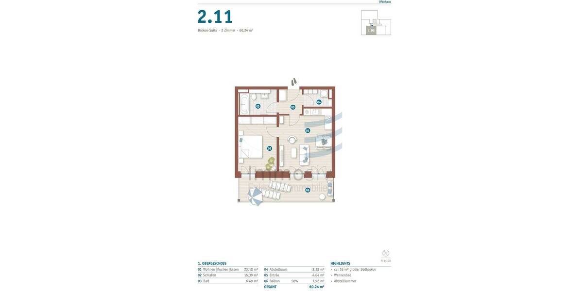 Etagenwohnung Nauen - 2 Zimmer, 60 m&sup2;, 810&euro; | Angebot:26498956