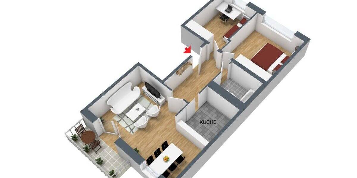 Etagenwohnung Merseburg Neumarkt (Vorstadt) - 3 Zimmer, 56 m&sup2;, 380&euro; | Angebot:25663964