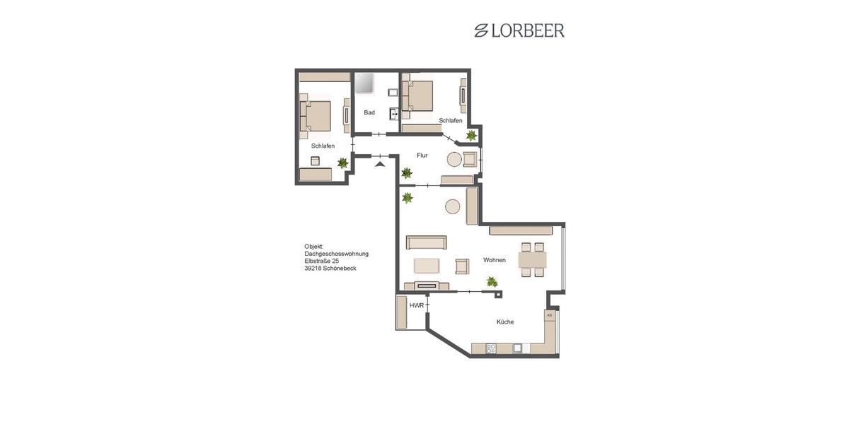 Dachgeschoßwohnung Schönebeck (Elbe) - 3 Zimmer, 70 m&sup2;, 560&euro; | Angebot:22893516