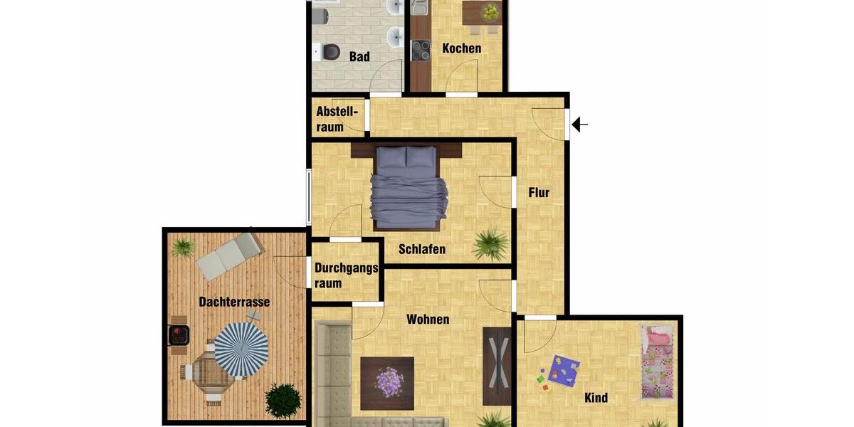 Terrassenwohnung Westerstede - 3 Zimmer, 125 m&sup2;, 695&euro; | Angebot:25438432
