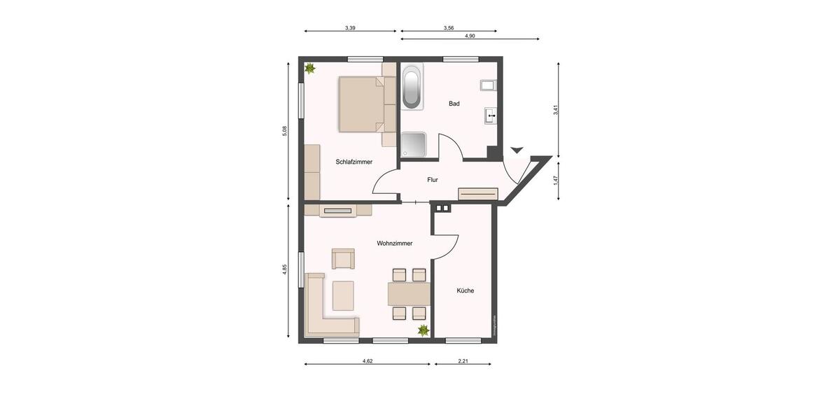 Etagenwohnung Wilkau-Haßlau Haßlau - 2 Zimmer, 71 m&sup2;, 300&euro; | Angebot:23875287