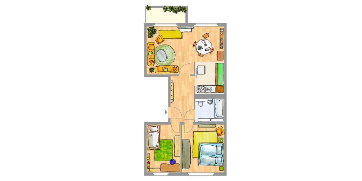Erdgeschoßwohnung Wittenberg Lutherstadt - 3 Zimmer, 57 m&sup2;, 361&euro; | Angebot:26366814