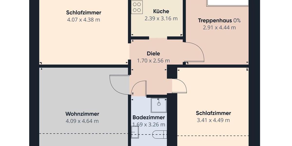 Dachgeschoßwohnung Völklingen - 3 Zimmer, 54 m&sup2;, 600&euro; | Angebot:26706134