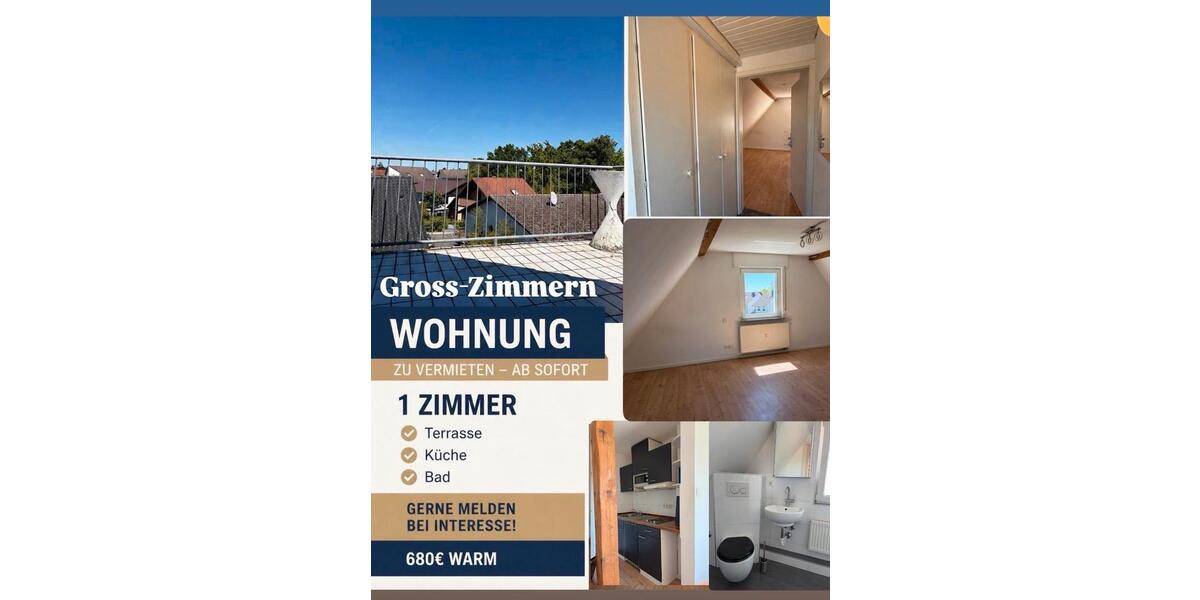 Etagenwohnung Groß-Zimmern Zimmern - 1 Zimmer, 30 m&sup2;, 680&euro; | Angebot:26497600