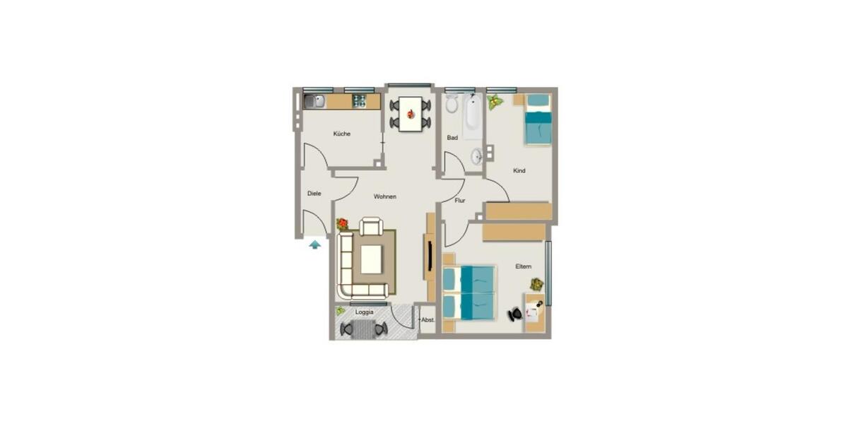Erdgeschoßwohnung Krefeld Gartenstadt - 3.5 Zimmer, 65 m&sup2;, 622&euro; | Angebot:25064783