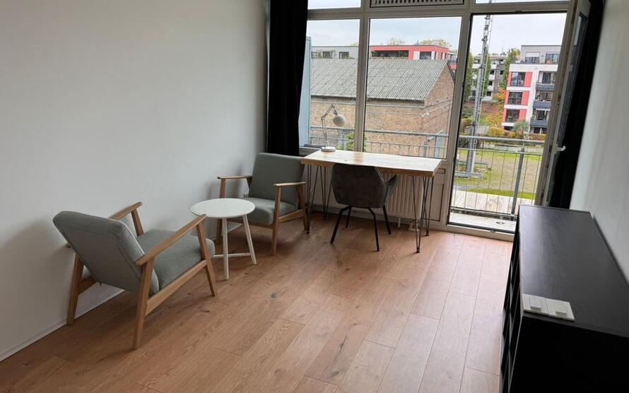 1-Zimmerwohnung mit TV, Wlan, DuscheWC, Küche, Waschmaschine, Trockner und Balkon