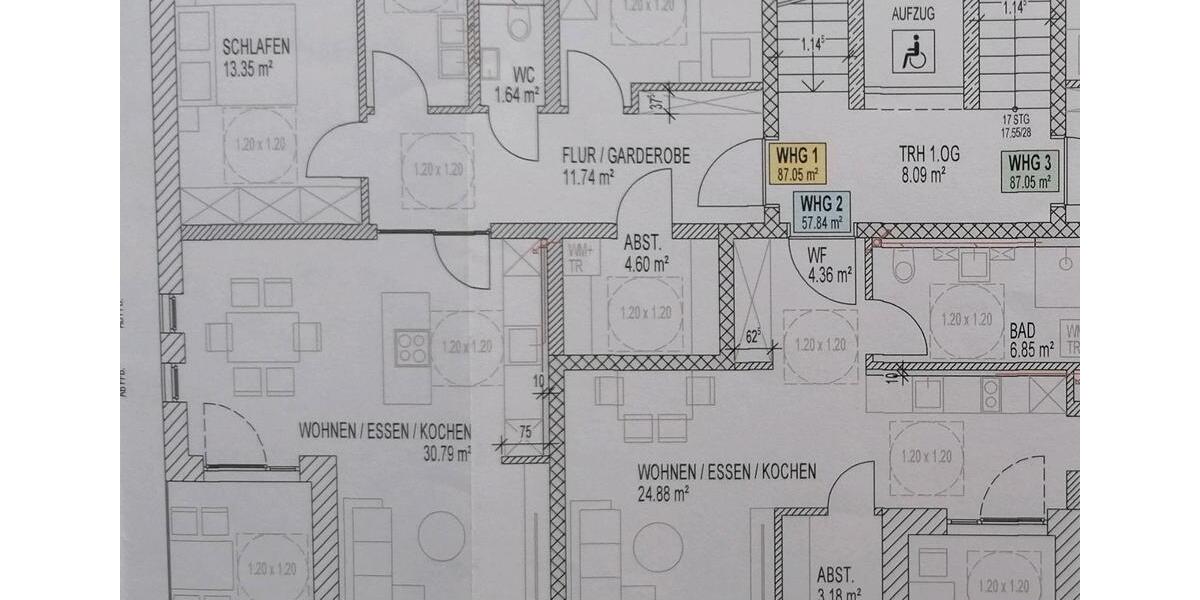 Etagenwohnung Osterhofen - 3 Zimmer, 87 m&sup2;, 1.240&euro; | Angebot:25480108