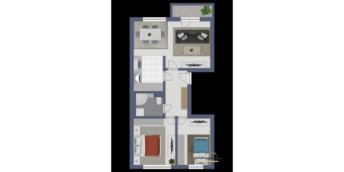 Etagenwohnung Sandersdorf-Brehna Brehna - 3 Zimmer, 57 m&sup2;, 425&euro; | Angebot:22160035