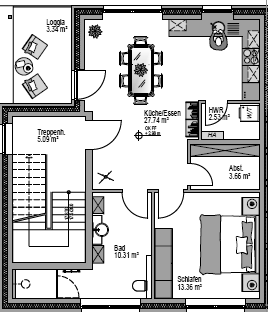 Etagenwohnung Oldenburg Eversten - 2 Zimmer, 63 m&sup2;, 950&euro; | Angebot:25018152