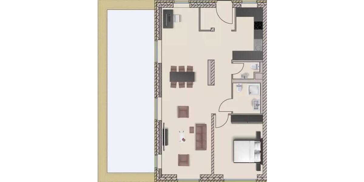 2-Zi-Wohnung mit Dachterrasse, EBK, KFW 55 Standard - aber März 2 zimmer