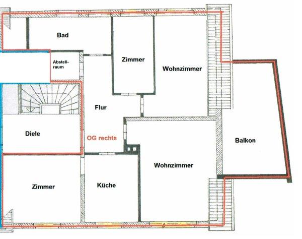 Etagenwohnung Rinteln - 4 Zimmer, 106 m&sup2;, 550&euro; | Angebot:26652772