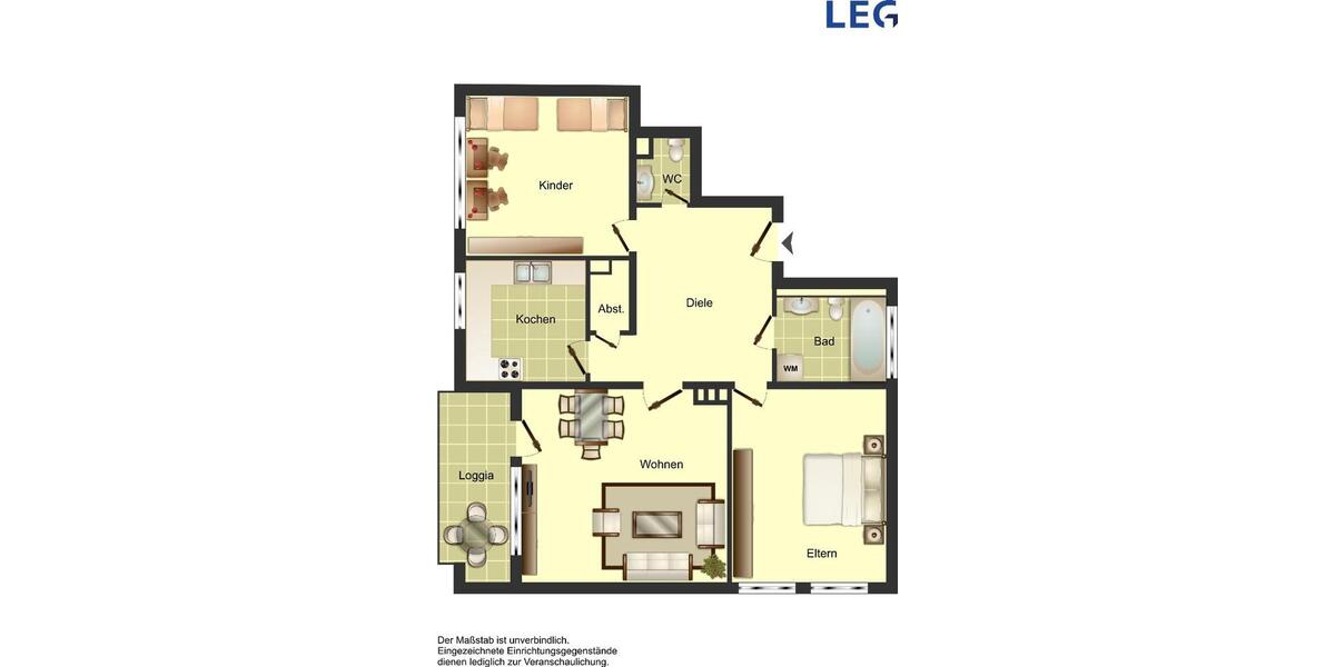 Erdgeschoßwohnung Neunkirchen - 3 Zimmer, 76 m&sup2;, 409&euro; | Angebot:24508391