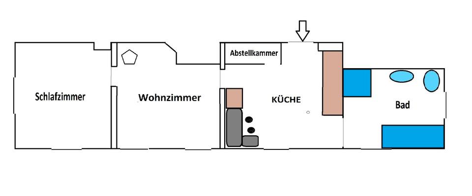 Etagenwohnung Helmbrechts - 2 Zimmer, 77 m&sup2;, 430&euro; | Angebot:26561803