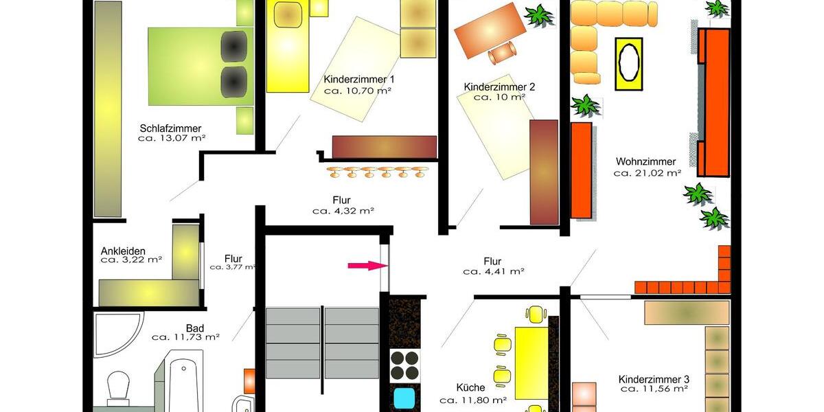 Etagenwohnung Hohenstein-Ernstthal Ernstthal - 5 Zimmer, 110 m&sup2;, 731&euro; | Angebot:25298527