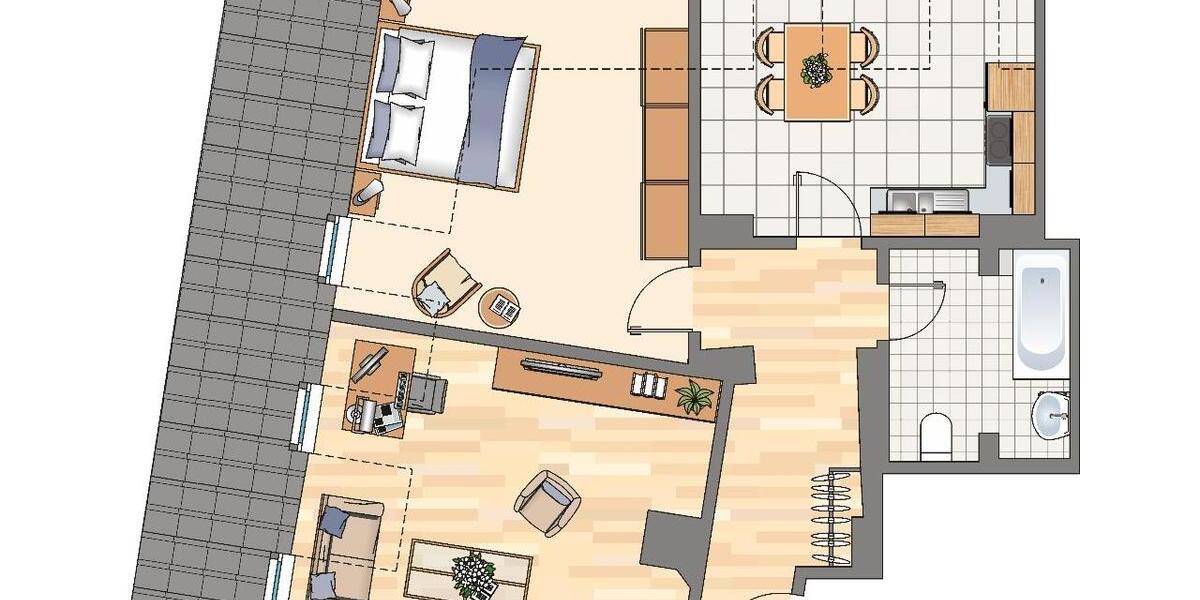 Etagenwohnung Herne Sodingen - 2 Zimmer, 53 m&sup2;, 379&euro; | Angebot:26254311