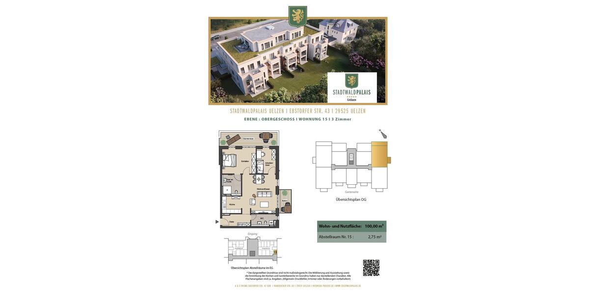 Etagenwohnung Uelzen - 3 Zimmer, 100 m&sup2;, 1.198&euro; | Angebot:26545436