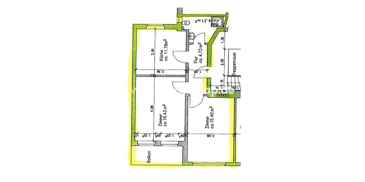 Etagenwohnung Hamburg Eimsbüttel - 2 Zimmer, 57 m&sup2;, 900&euro; | Angebot:26632997