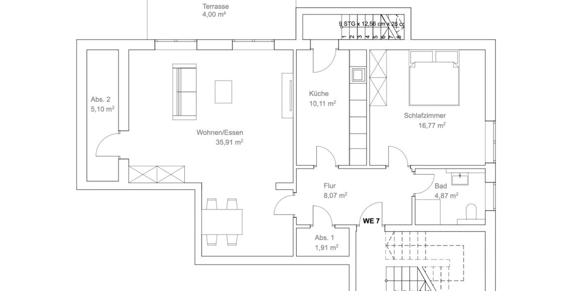 Etagenwohnung Bad Lippspringe - 2 Zimmer, 87 m&sup2;, 780&euro; | Angebot:24674245