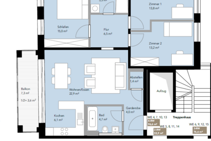 Wohnung Leipzig Südvorstadt - 4 Zimmer, 97 m&sup2;, 1.645&euro; | Angebot:27662517
