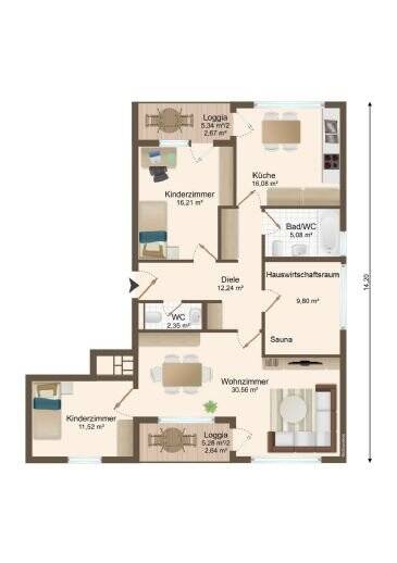 Etagenwohnung Lörrach - 4 Zimmer, 109 m&sup2;, 1.500&euro; | Angebot:26358511
