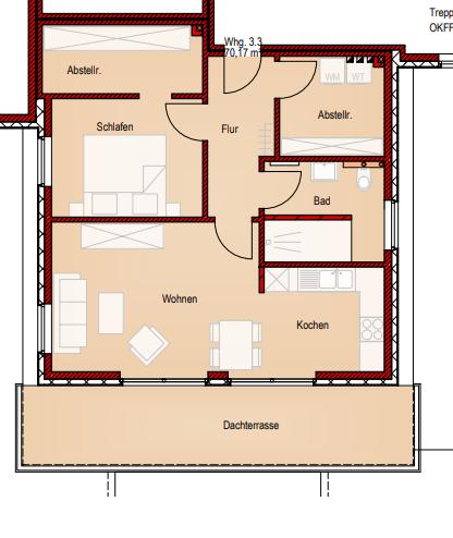 Moderne 2 ZKB mit Dachterrasse in Spelle - Hauptstraße 2 zimmer