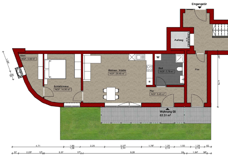 Neubau in Mürwik 2 zimmer