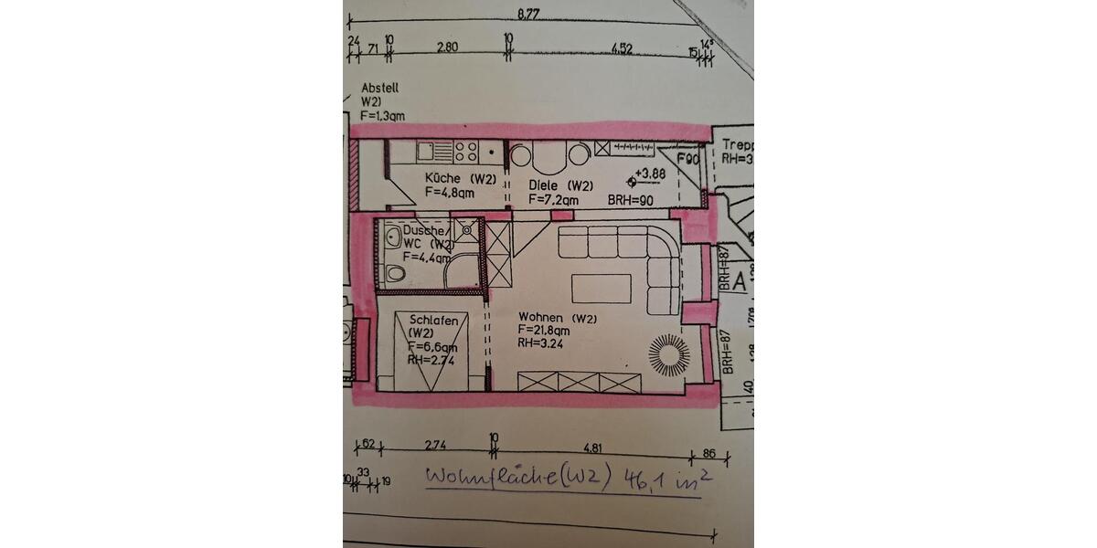 Etagenwohnung Bautzen - 1 Zimmer, 46 m&sup2;, 466&euro; | Angebot:25964143
