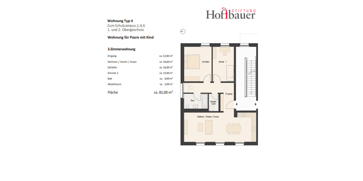 Etagenwohnung Werder (Havel) - 3 Zimmer, 90 m&sup2;, 1.260&euro; | Angebot:25717974