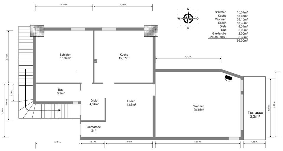 Ruhige 3 ZKB-Wohnung mit Balkon in Dieblich 3 zimmer