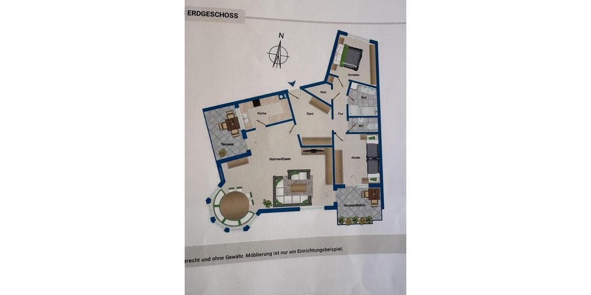 Erdgeschoßwohnung Wangen im Allgäu - 3 Zimmer, 113 m&sup2;, 1.450&euro; | Angebot:26279944