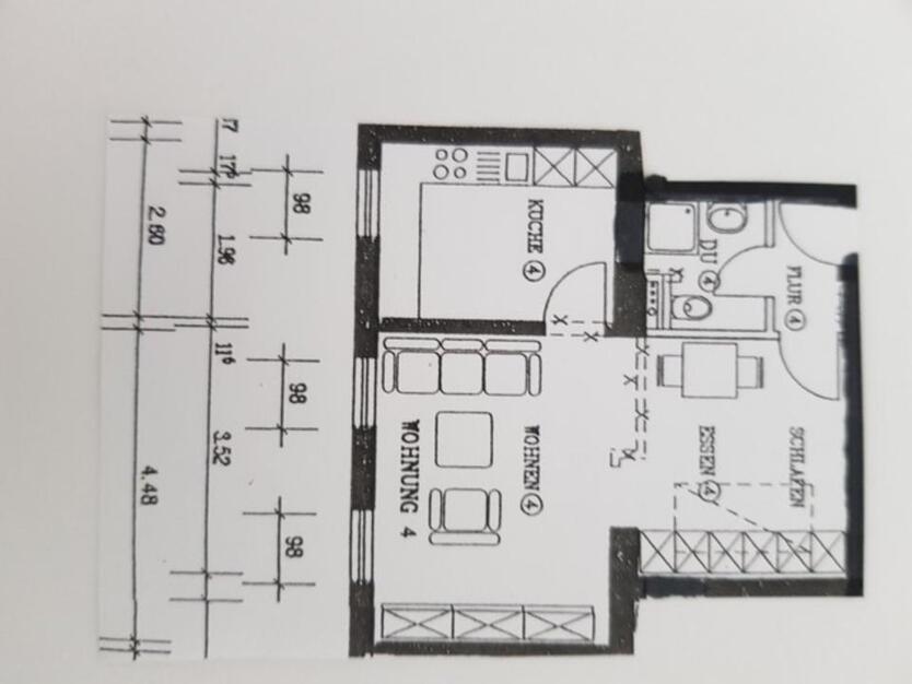 1 Raum Appartement Wohnung Jena Zentrum Küche 44 qm ab 01.01.26 zimmer