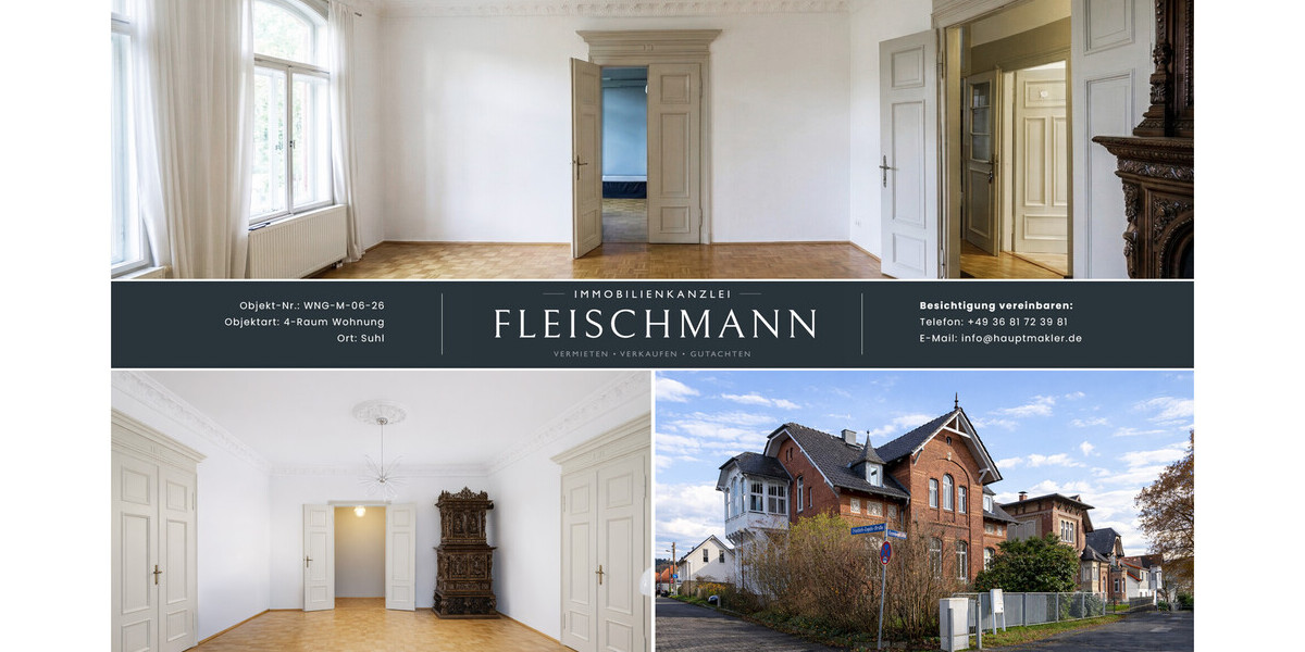 Familienfreundliche 4-Zimmer-Wohnung mit Altbaucharme, Garten & Homeoffice-Option - Erdgeschoßwohnung Suhl | Angebot:26748265