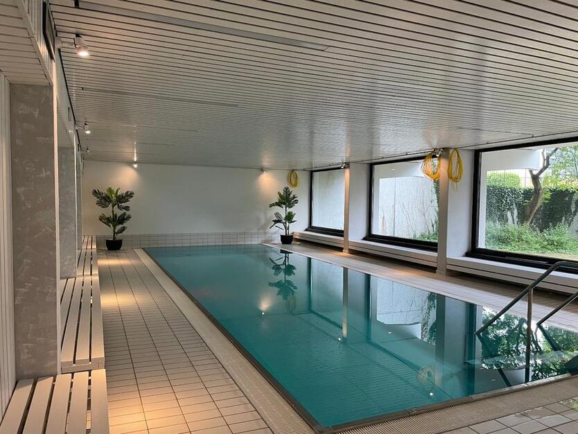 1 Zi-Apartement mit Schwimmbad u. Sauna im Hause, TG, SW-Loggia