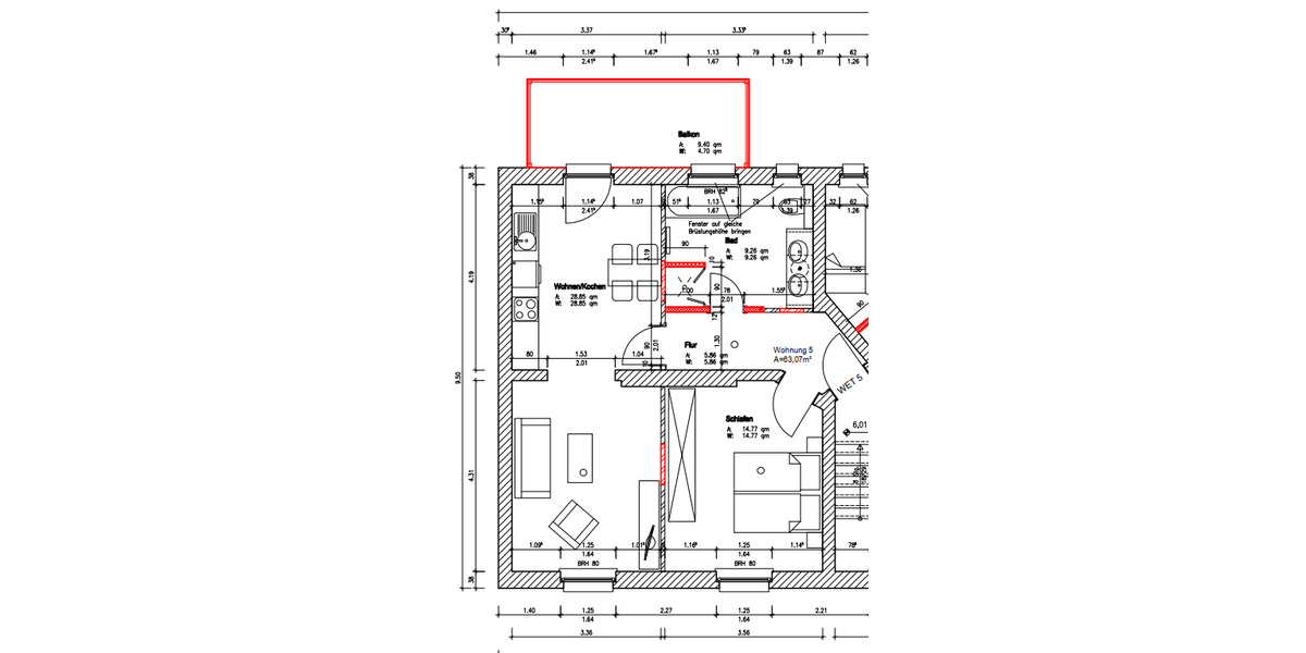 Etagenwohnung Stralsund - 2 Zimmer, 63 m&sup2;, 600&euro; | Angebot:26461670