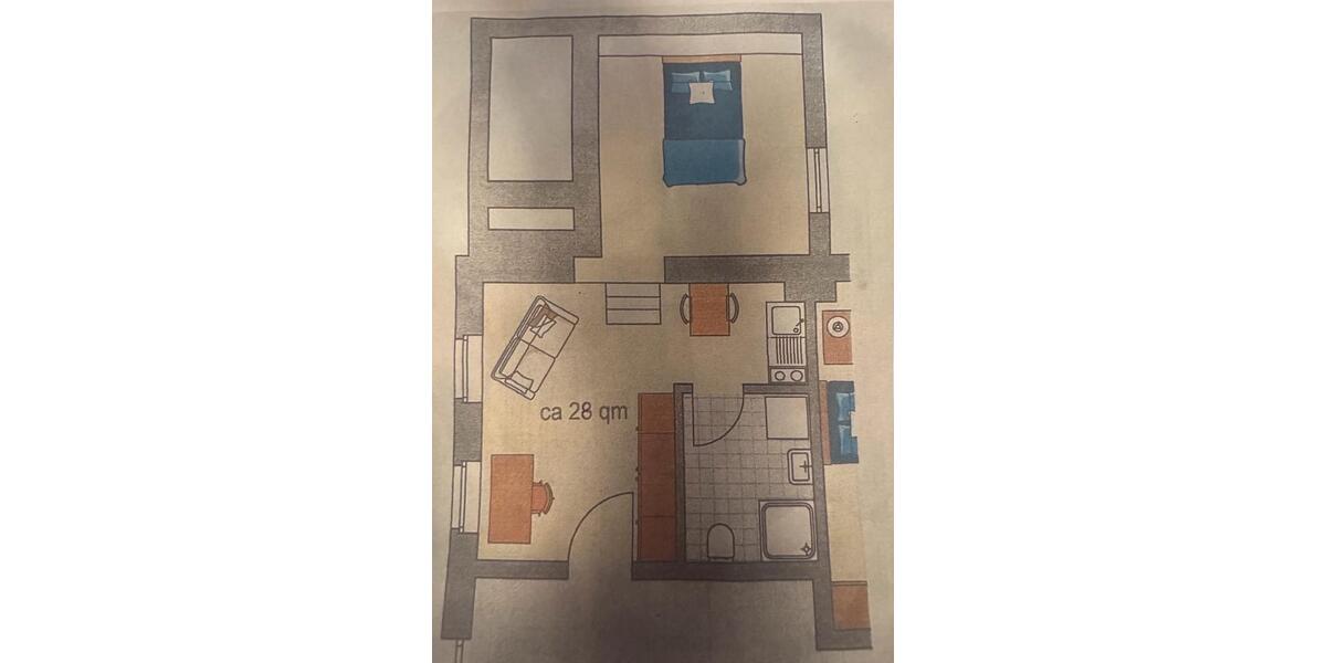 Erdgeschoßwohnung Ilmenau - 1 Zimmer, 28 m&sup2;, 344&euro; | Angebot:25994960