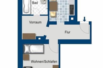 Wohnung Leipzig Nord - 1 Zimmer, 45 m&sup2;, 418&euro; | Angebot:25262235