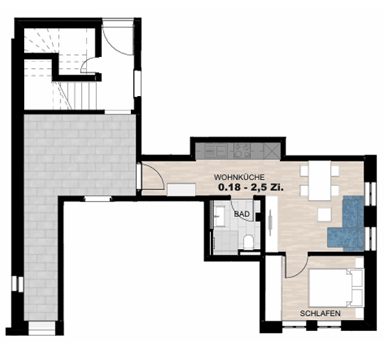 Etagenwohnung Tuttlingen - 2 Zimmer, 32 m&sup2;, 440&euro; | Angebot:26568776