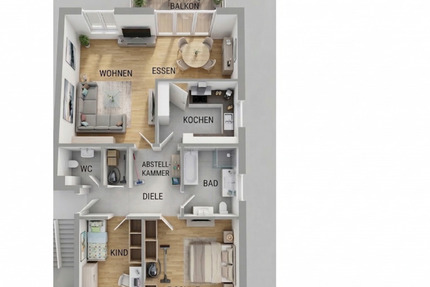 Wohnung Hadamar - 3 Zimmer, 100 m&sup2;, 1.000&euro; | Angebot:25975688