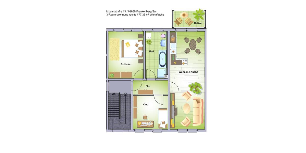 Ruhig gelegene 3-5 Raum Musterwohnung 5 zimmer