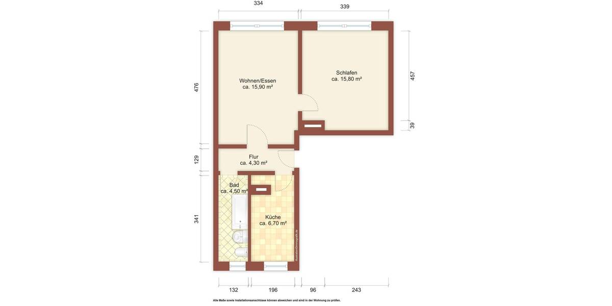 Etagenwohnung Weißwasser/O.L. O.L. - 2 Zimmer, 48 m&sup2;, 255&euro; | Angebot:25696503