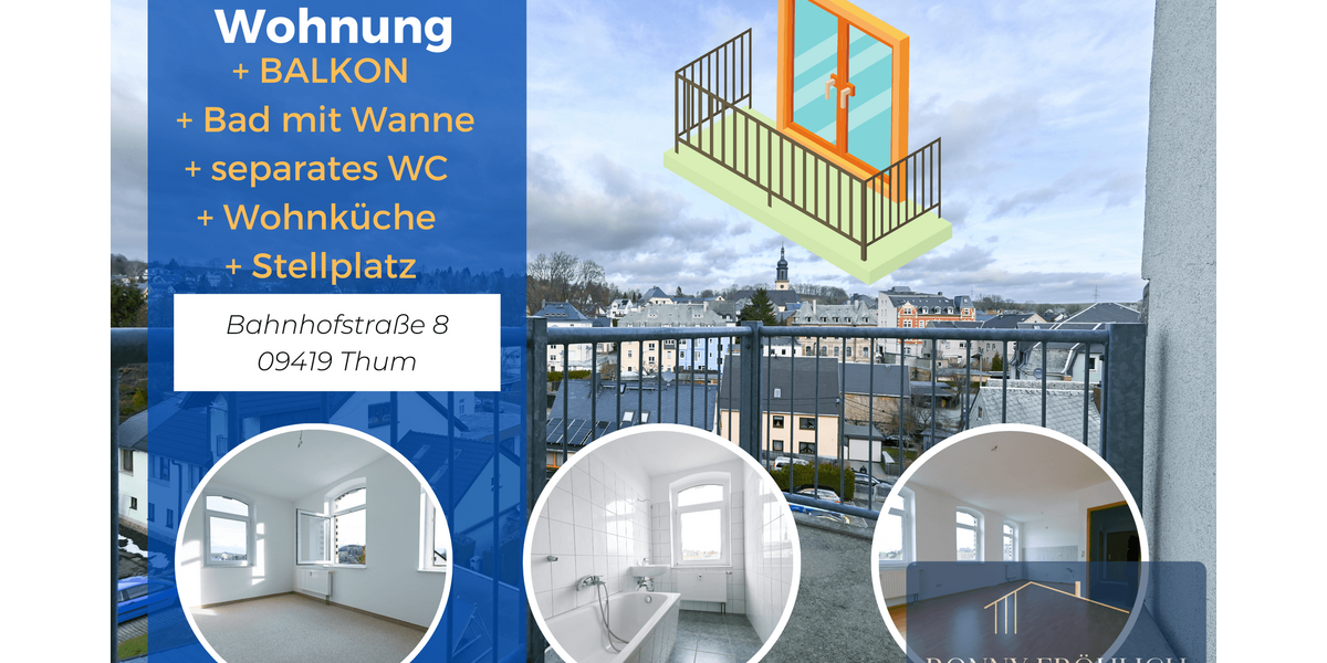 Etagenwohnung Thum - 2 Zimmer, 52 m&sup2;, 369&euro; | Angebot:26569802