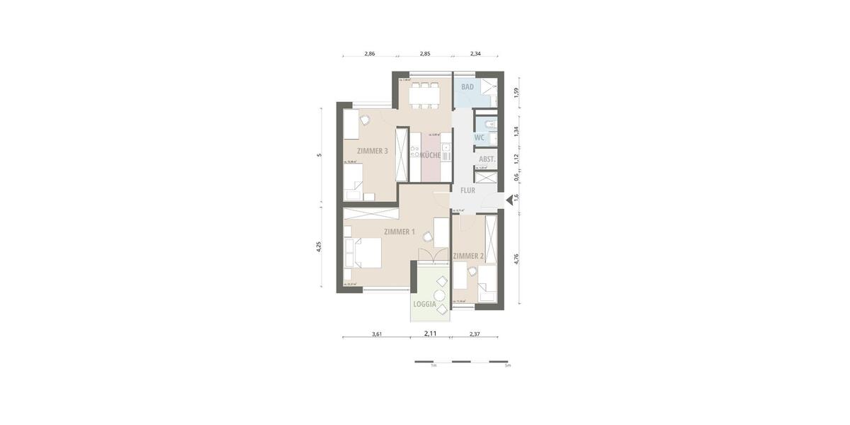 Wohnen auf Zeit Tübingen Schönblick / Winkelwiese - 1 Zimmer, 25 m&sup2;, 770&euro; | Angebot:26535102