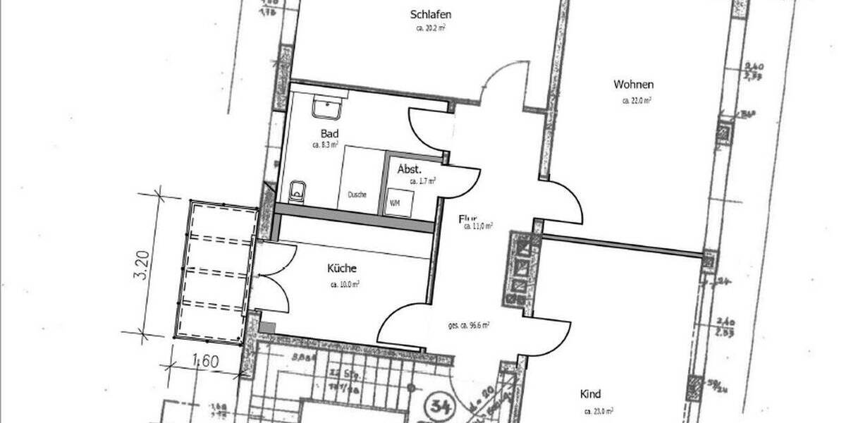 Etagenwohnung Hannover List - 3 Zimmer, 97 m&sup2;, 1.310&euro; | Angebot:26168059