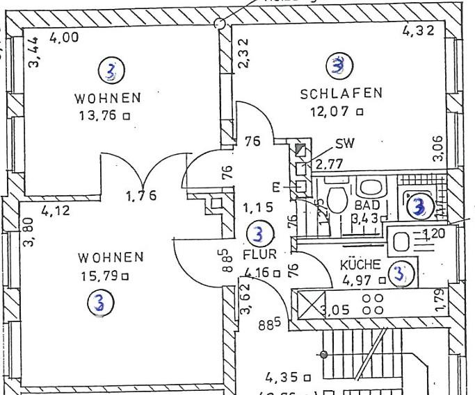 Etagenwohnung Neumünster - 3 Zimmer, 54 m&sup2;, 475&euro; | Angebot:26335636