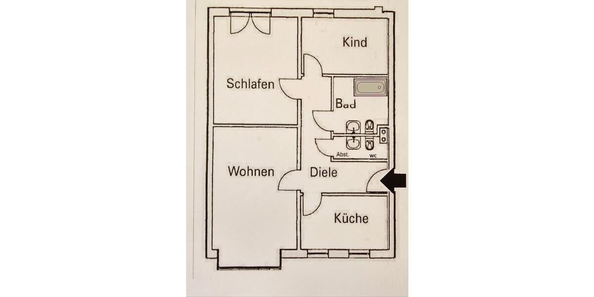Etagenwohnung Erfurt Andreasvorstadt - 3 Zimmer, 81 m&sup2;, 780&euro; | Angebot:26021514