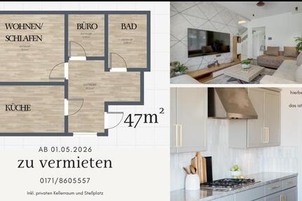 Wohnung zu vermieten 47qm 2 zimmer