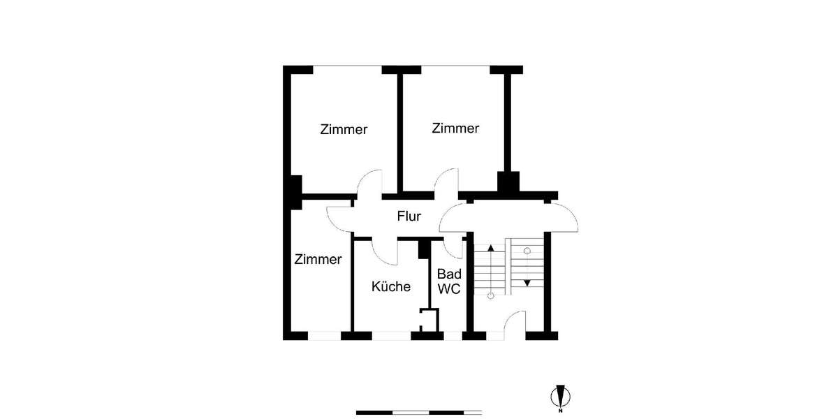 Etagenwohnung Bremerhaven Lehe - 3 Zimmer, 48 m&sup2;, 304&euro; | Angebot:26179895