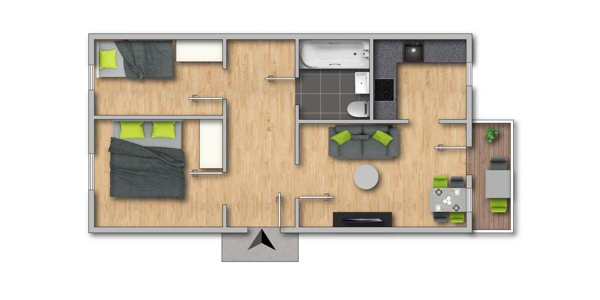 Etagenwohnung Südliches Anhalt - 3 Zimmer, 61 m&sup2;, 304&euro; | Angebot:25484104