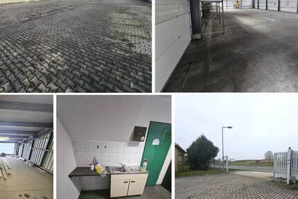 Pfeilerfreie Lagerhalle mit 2 Rolltoren, Büro, Lager, Teeküche, WC & zusätzl. Freifläche zimmer